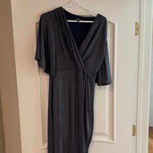 Lulu's Midnight Blue Asymmetrical Dress